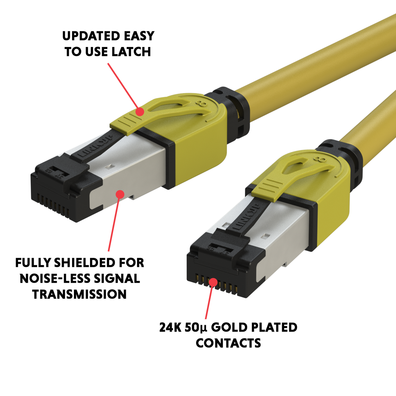 Primewire – 3m Câble réseau plat Cat 8.1 RJ45, Câble Ethernet Cat 8 LAN  Gigabit Haut débit 40Gbps 3 mètres, Câble de Patch 2000Mhz U FTP PIMF