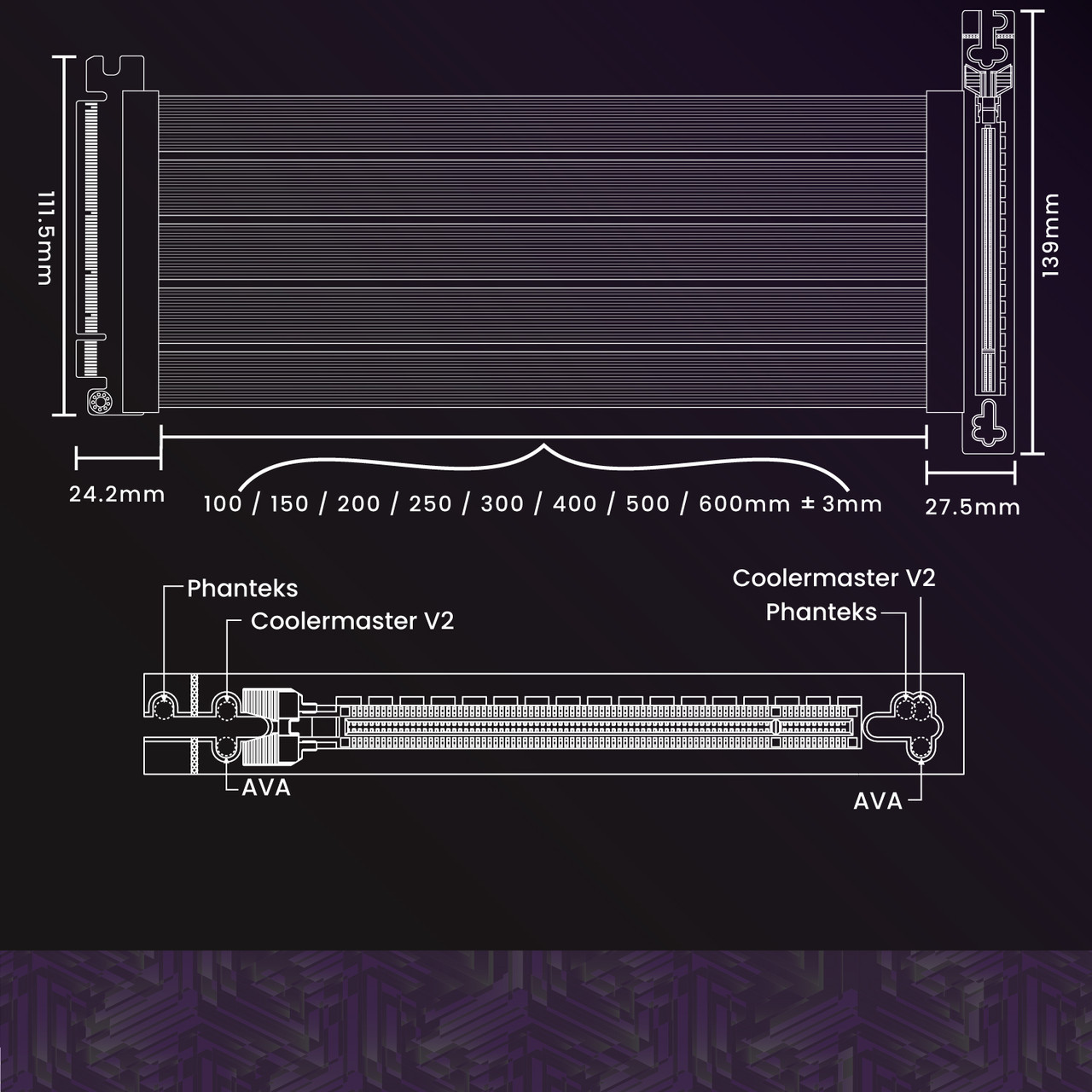 AVA PCIe 4.0 Gen 4 x16 Riserkabel - RTX 4090 RX7900 Ready