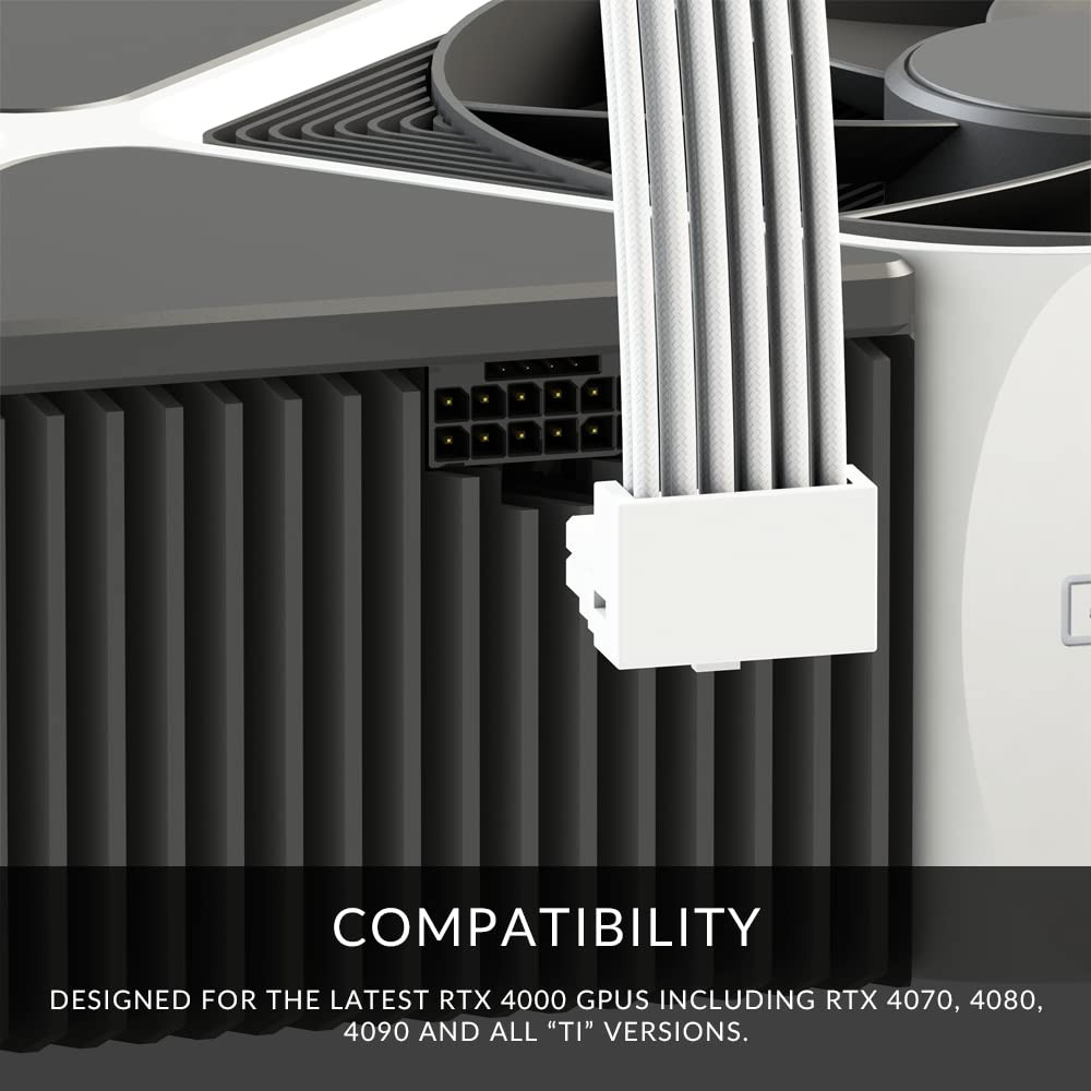 LINKUP AVA Left Angle 600W PCIE 12VHPWR (16Pin/12+4) 16AWG