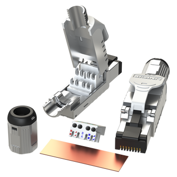 LINKUP Cat6A STP モジュール コネクタ | シールド RJ45 プラグ