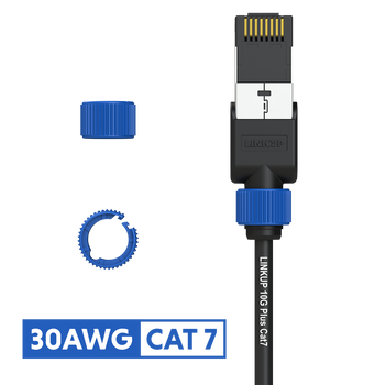 Cat 7 30AWG Cable Identifier Coloured Rings - Blue (50 Pack)