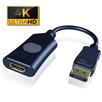 Active 4K DP DisplayPort Male to HDMI Female Adapter - 8 Inch