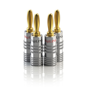 8X B1 4mm Fiche Banane Plug Audio Jack Connecteur 24 K Plaqué OR