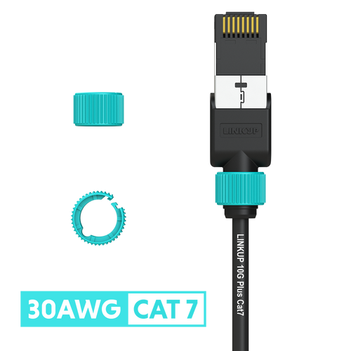 Cat 7 30AWG Cable Identifier Coloured Rings - Aqua (50 Pack)