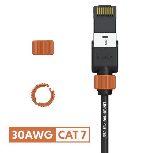 Cat 7 30AWG Cable Identifier Coloured Rings - Orange (50 Pack)