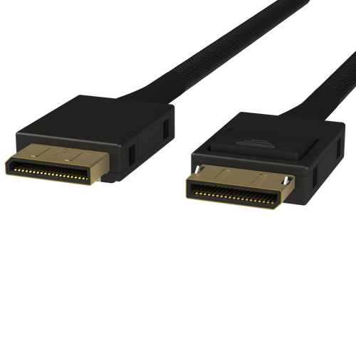 OCuLink PCIe SFF-8611 4i to OCuLink SFF-8611 SSD Data Active Cable w/Nylon Cable Jacket 25cm