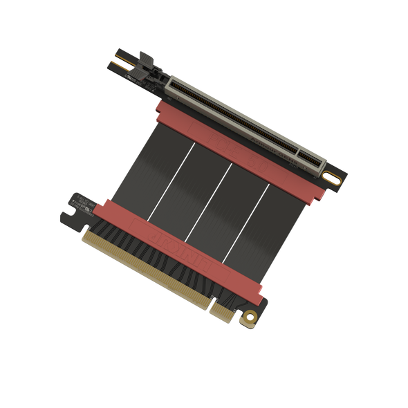 LINKUP - AVA5 PCIE 5.0 Riser Cable | RTX5090 RX9070 GPU Ready | x16 128GB/s Speed | Compatible with N200R & NCASE M2 | Right Angle Ver.4, Black 6cm (Total Length 10cm)