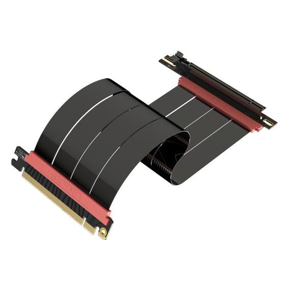 LINKUP - PCIE 5.0 Riser Cable | RTX5090 RX9070 GPU Ready | x16 128GB/s Speed | Compatible with PCIe 4.0 & WRX80/WRX90E | Right Angle Ver.3, Black 25cm