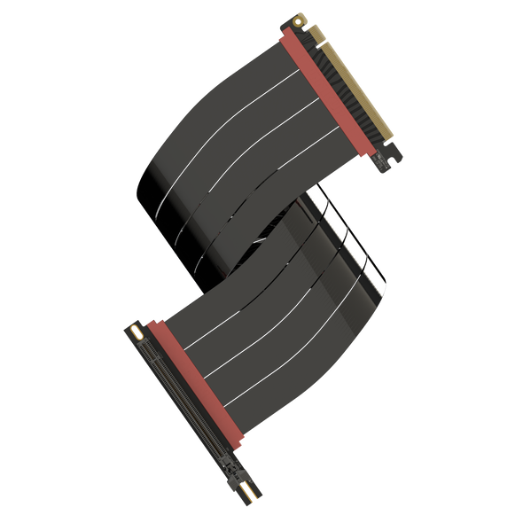 LINKUP - PCIE 5.0 Riser Cable | RTX5090 RX9070 GPU Ready | x16 128GB/s Speed | Compatible with PCIe 4.0 & WRX80/WRX90E | Right Angle Ver.3, Black 50cm