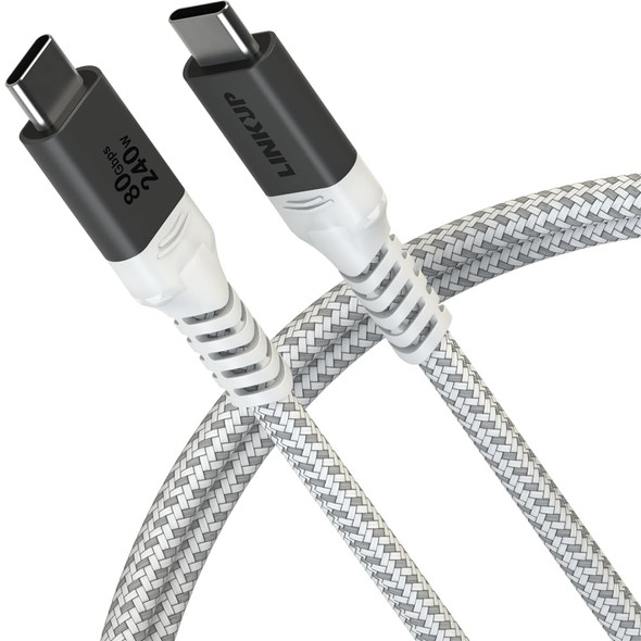 LINKUP USB4 v2 USB C to USB C Cable | Thunderbolt 5/4/3 Compatible | Type C Charger for MacBook and iPhone | 240W Fast Charging | 80Gbps Data Transfer | 16k/ 8k Display Cord | Use with all USB devices