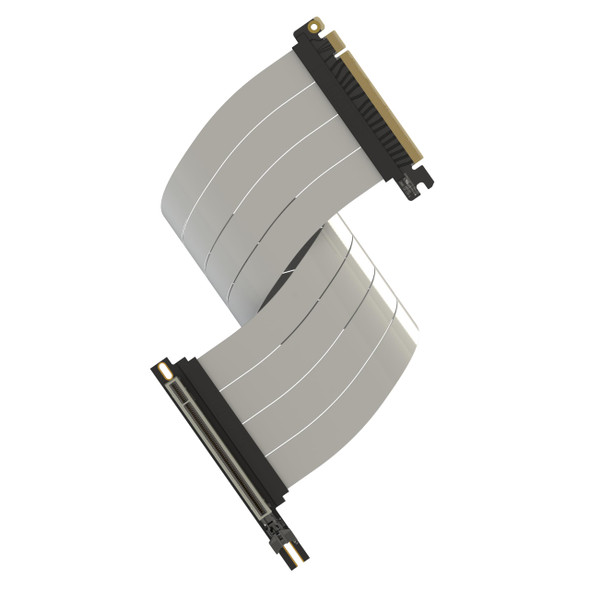 LINKUP - AVA5 PCIE 5.0 Riser Cable [40cm (Total Length 44cm)] RTX5090 RX9070 GPU Ready | x16 128GB/s Speed | Compatible with PCIe 4.0 & WRX80/WRX90E | Right Angle Ver.4, White