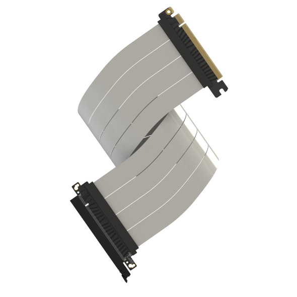 LINKUP - AVA5 PCIE 5.0 Riser Cable [50cm (Total Length 54cm)] RTX5090 RX9070 GPU Ready | x16 128GB/s Speed | Compatible with PCIe 4.0 & WRX80/WRX90E | Straight Ver.2, White