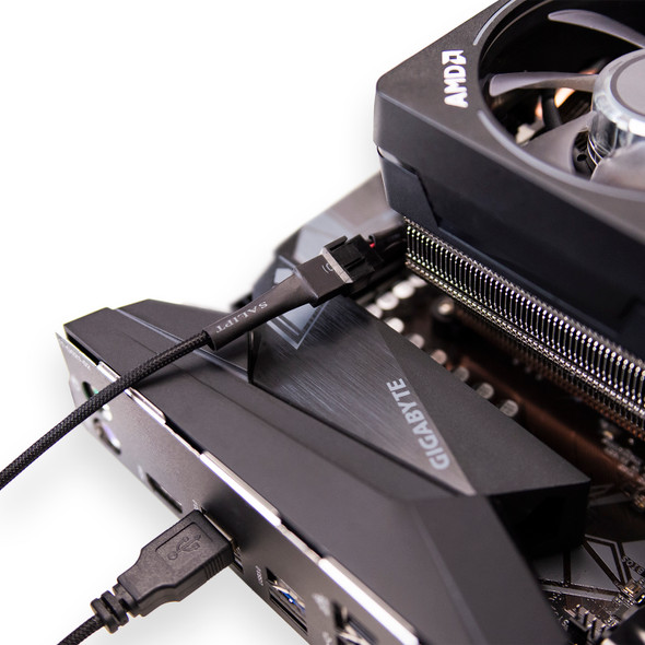 (2 Pack) USB to 3/4-Pin PWM 5V | Sleeved Fan Power Cable Adapter | USB 2.0, 3.0, 3.1