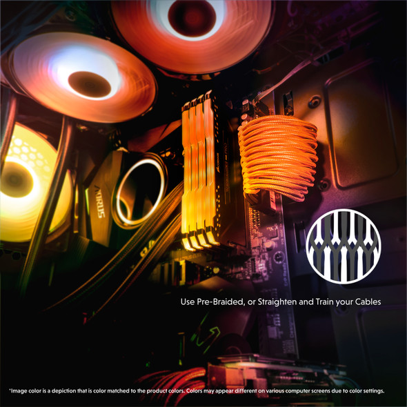 PSU Cable Extension Kit | 1x24p, 1x4+4p CPU, 2x6+2 GPU | 30CM - OrangeBlack