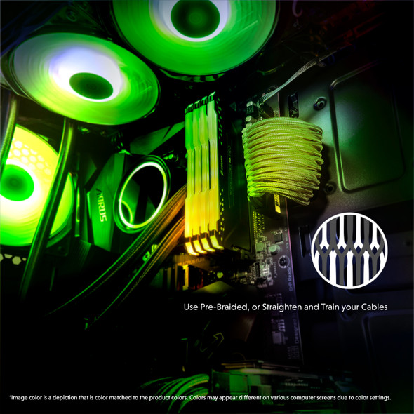 PSU Cable Extension Single Pack | 1x 8 P (4+4) CPU | 50CM - Green