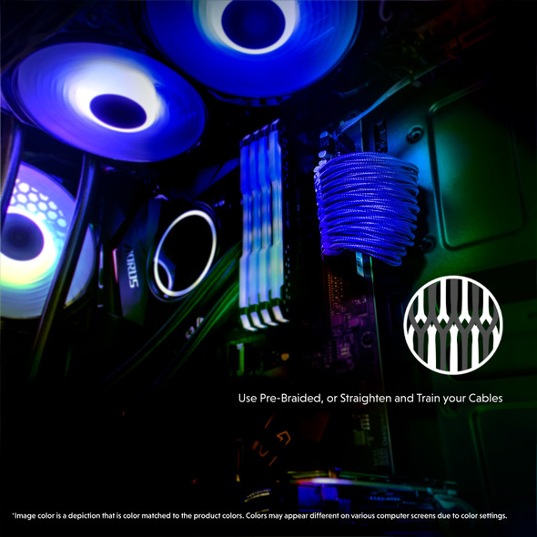 PSU Cable Extension Single Pack | 1x 8 P (4+4) CPU | 50CM - Blue