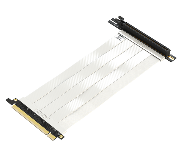 20cm - Ultra PCIe 4.0 X16 Riser Cable Extreme - 90 Degree Socket - White *** Discontinued***