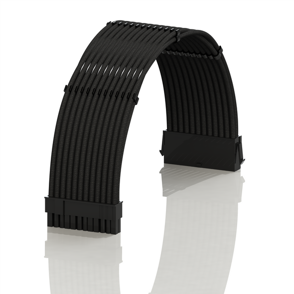 PSU Cable Extension Single Pack | 1 x 24 Pin (20+4) Motherboard | 30CM - Black