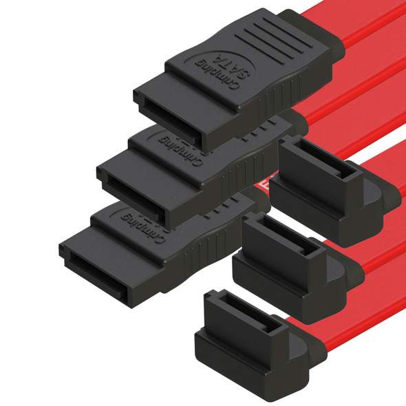 SATA Cable (3-Pack) High-Speed SATA III 6GB/s Right/Straight HDD SSD Connector Adapter - 18 inch