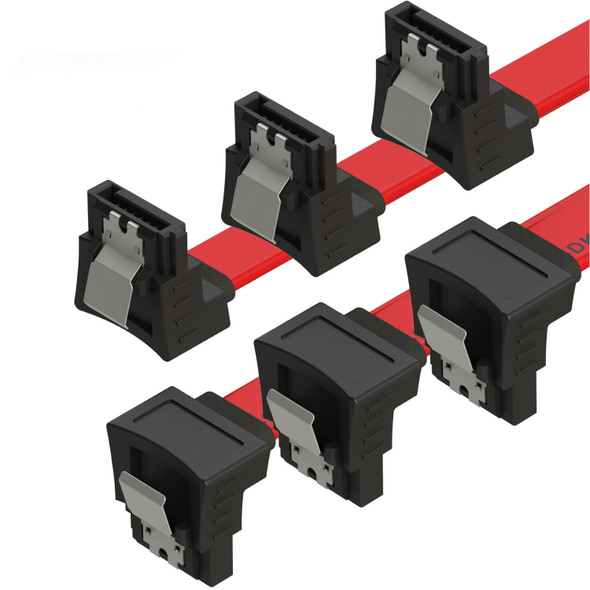 SATA Cable (3-Pack) High-Speed SATA III 6GB/s Right/Right HDD SSD Connector Adapter - 38 inch