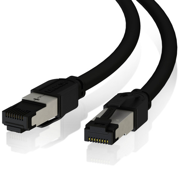 Cat8 Ethernet Patch Cable 26AWG Double Shielded | 40Gbps |15 M (50 FT) - Black