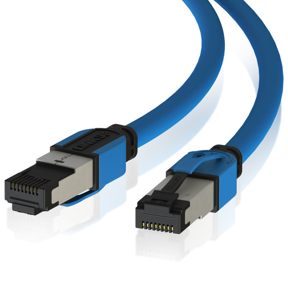 Cat8 Ethernet Patch Cable 26AWG Double Shielded | 40Gbps |0.9M (3FT) - Blue