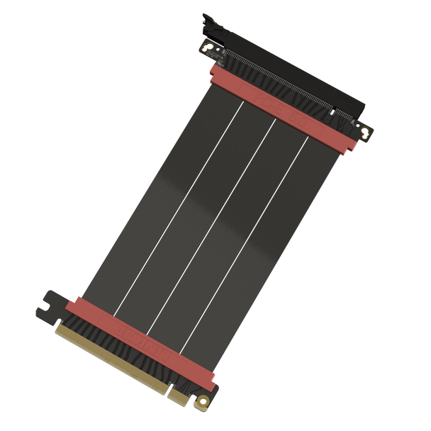 LINKUP - AVA5 PCIE 5.0 Riser Cable | RTX5090 RX9070 GPU Ready | x16 128GB/s Speed | Compatible with PCIe 4.0 & WRX80/WRX90E | Straight Ver.2, Black 15cm (Total Length 19cm)