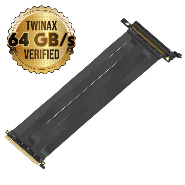30cm -PCIE 3.0 16x Shielded High Speed Riser Cable Premium | Straight Socket *** Discontinued***