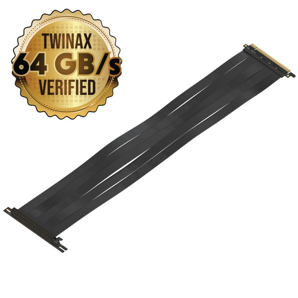 50cm - PCIE 3.0 16x Shielded High Speed Riser Cable Premium | 90 Degree Socket *** Discontinued***