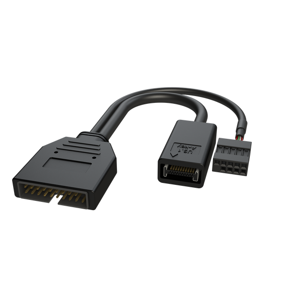 20-Pin A-Key Male & USB 2.0 Header to USB 3.0 20Pin Male Header Adapter Cable - 10cm *** Discontinued***