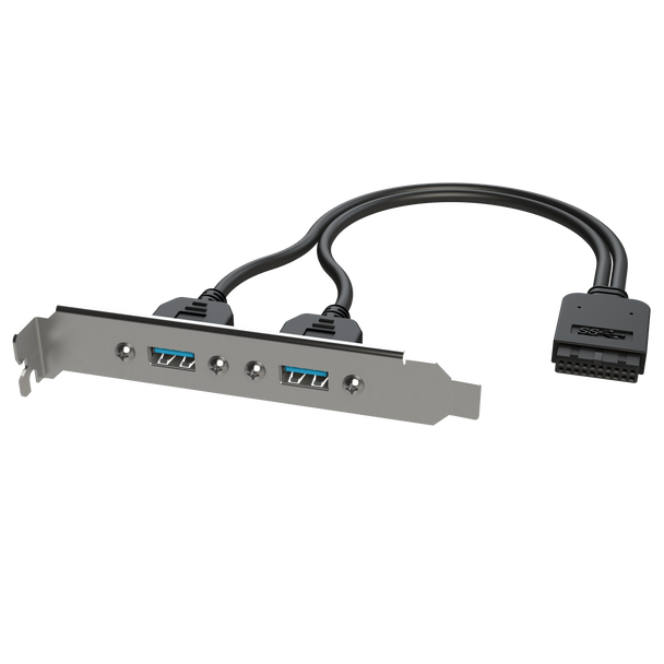 USB 3.0 IDC 20 Pin Header to Dual USB 3.0 Type-A Female Panel Mount - 20cm *** Discontinued***