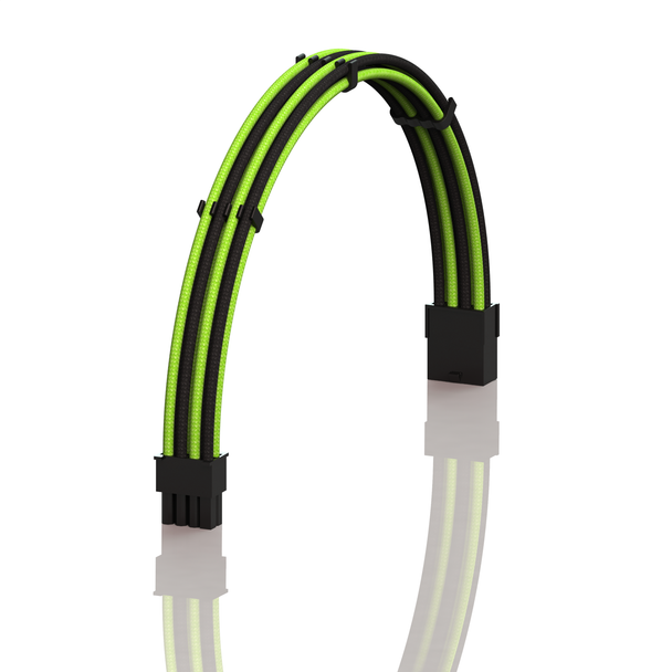 PSU Cable Extension Single Pack | 1x 8 P (6+2) GPU | 30CM  - GreenBlack