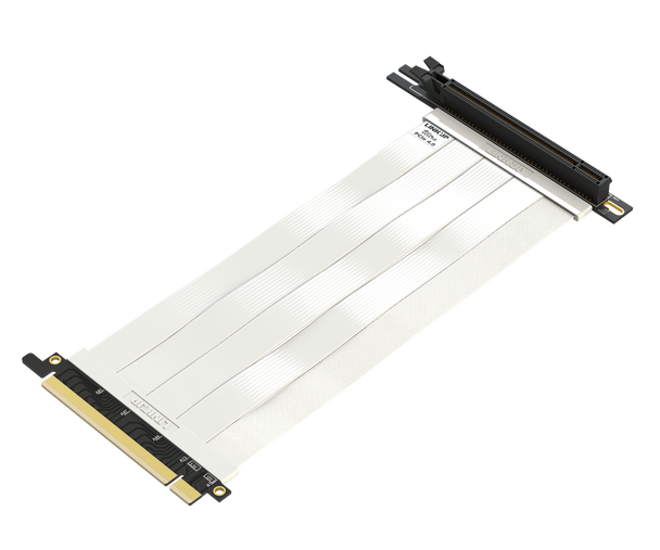 25cm - Ultra PCIe 4.0 X16 Riser Cable Extreme - 90 Degree Socket - White *** Discontinued***