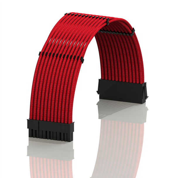 PSU Cable Extension Single Pack | 1 x 24 Pin (20+4) Motherboard | 50CM - Red
