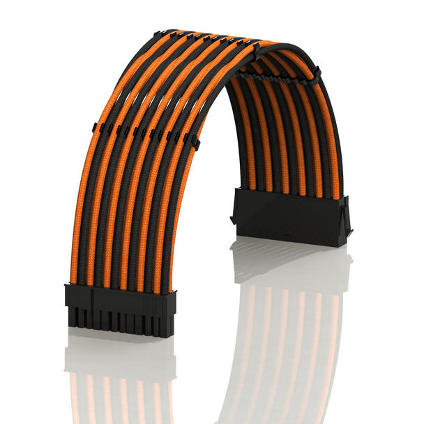 PSU Cable Extension Single Pack | 1 x 24 Pin (20+4) Motherboard | 50CM - OrangeBlack
