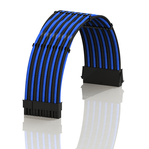 PSU Cable Extension Single Pack | 1 x 24 Pin (20+4) Motherboard | 30CM - BlueBlack