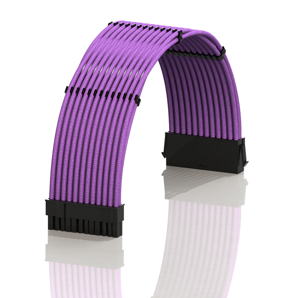 PSU Cable Extension Single Pack | 1 x 24 Pin (20+4) Motherboard | 50CM - Purple
