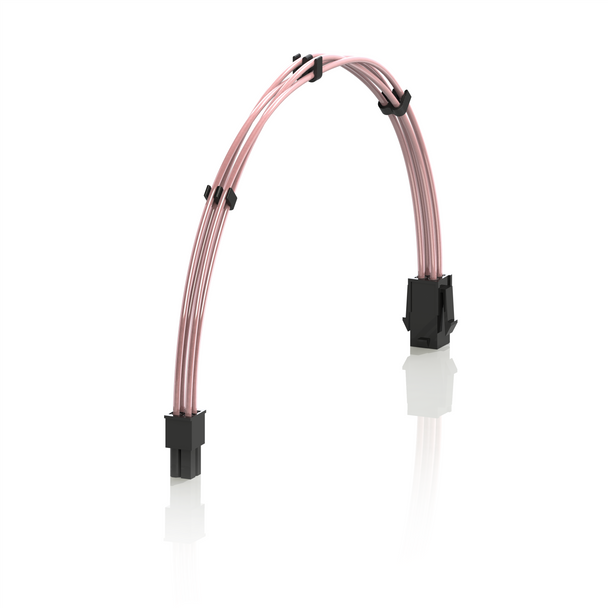 PSU Cable Extension Single Pack Teflon-Coated |  4 Pin CPU (4+4) | 30CM - Pink