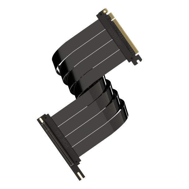 LINKUP - AVA5 PCIE 5.0 Riser Cable [40cm (Total Length 44cm)] RTX5090 RX9070 GPU Ready | x16 128GB/s Speed | Compatible with PCIe 4.0 & WRX80/WRX90E | Right Angle Ver.1, Black