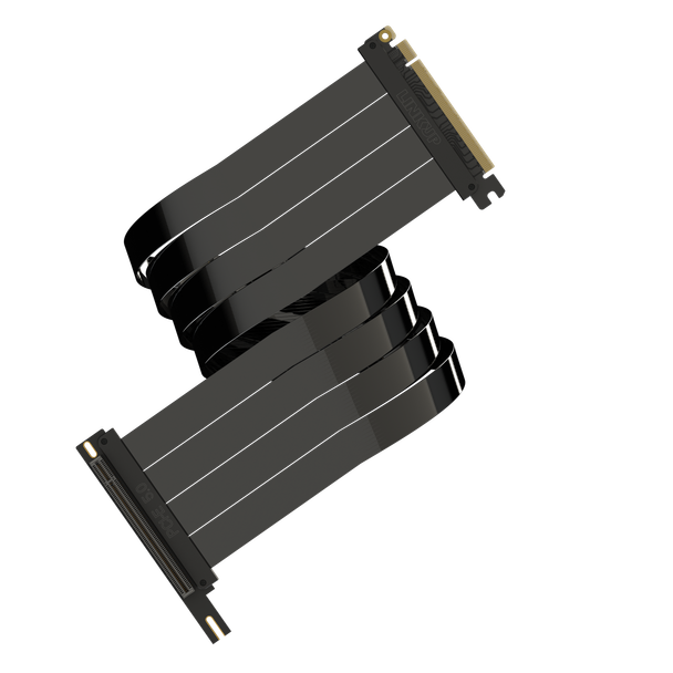 LINKUP - AVA5 PCIE 5.0 Riser Cable [70cm (Total Length 74cm)] RTX5090 RX9070 GPU Ready | x16 128GB/s Speed | Compatible with PCIe 4.0 & WRX80/WRX90E | Right Angle Ver.1, Black