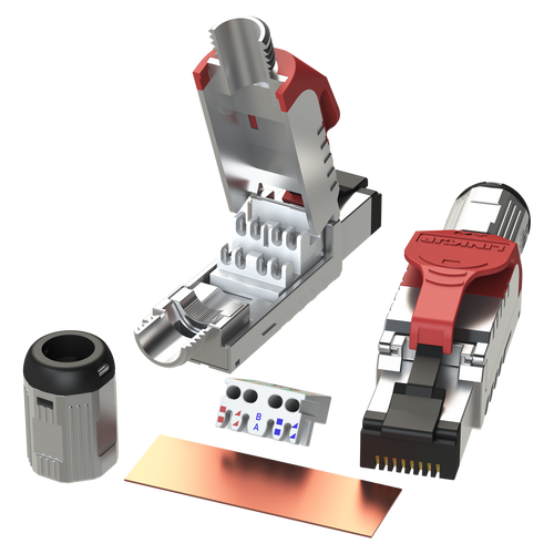 Pack 10 Connecteur RJ45 Cat 6, blindé FTP, avec insert, 4 rise 4