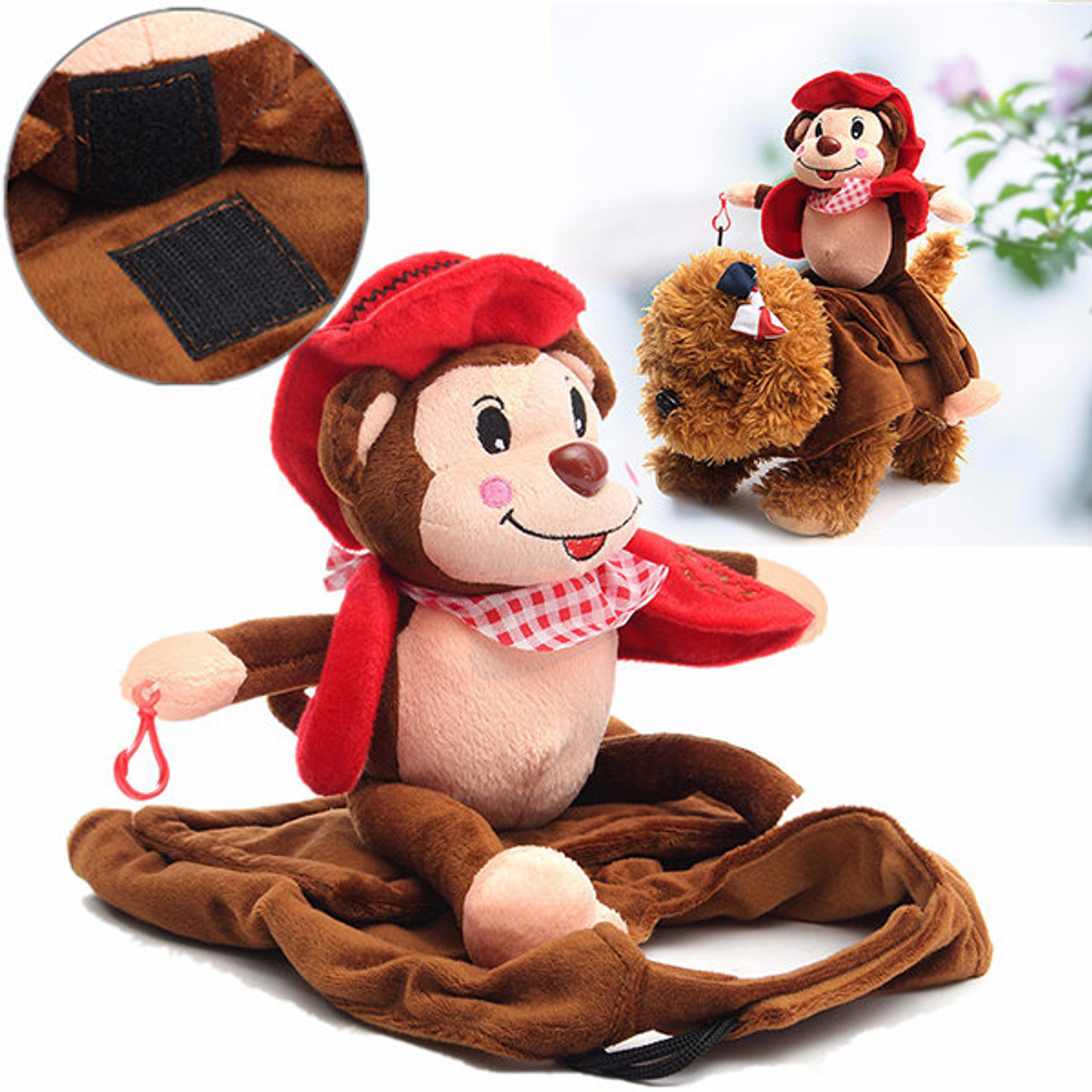 Costume Monkey Knight Puppy Dog Warm Coat Clothes Funny Pet Dog Rider