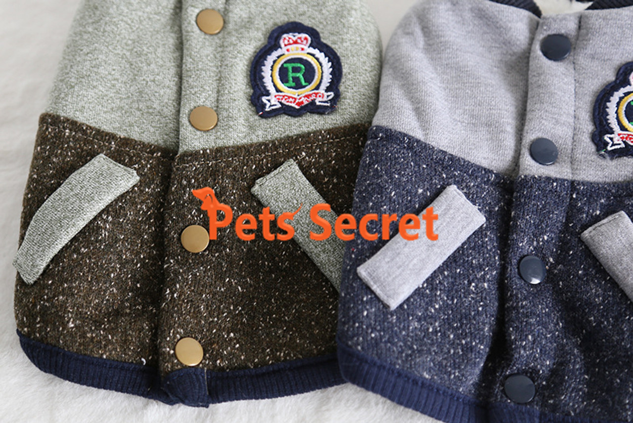 Pet Dog Cat Jacket Baseball Jersey Warm Winter Sport Coat Fashion