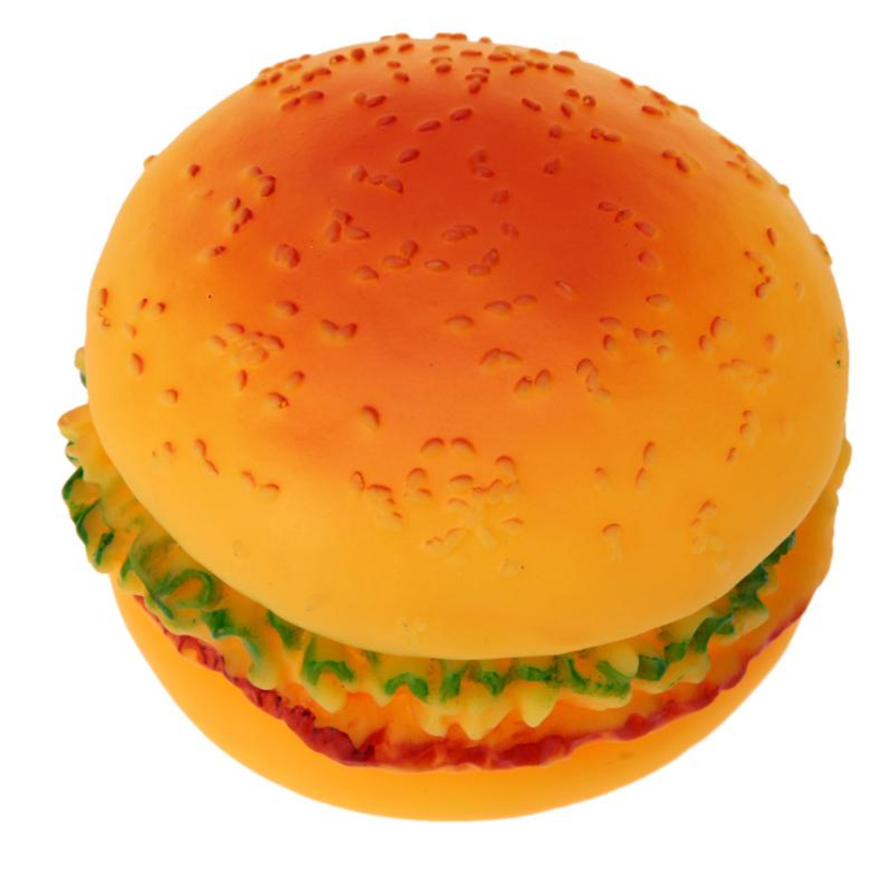 squeaky hamburger dog toy