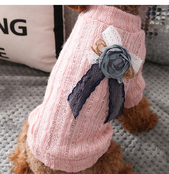 Pink Autumn And Winter Puppy Sweater Pet Clothes Chihuahua Small Dog Dog Clothes