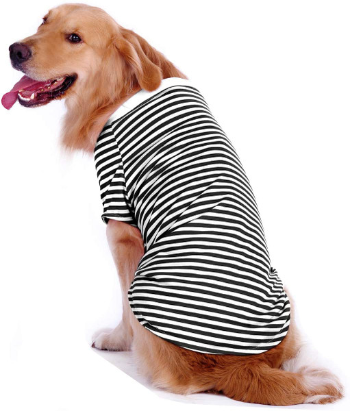 Oversize Breathable Cotton Vest for Medium to Large Dog Striped T Shirt