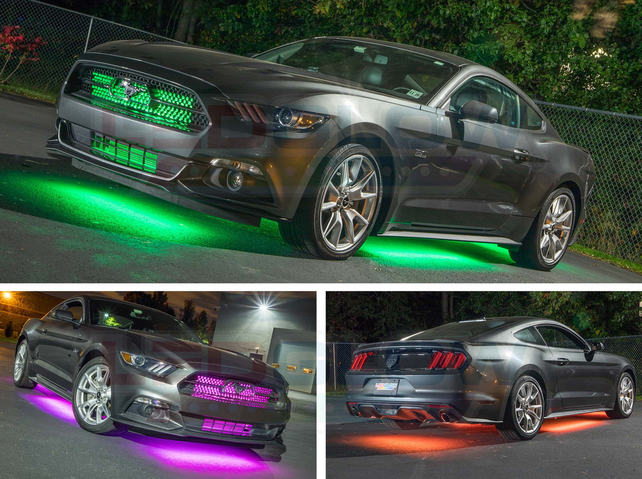 LEDGlow Million Color Underglow LED Lighting Kit for Cars - 4pc Multi Color Underbody Lights - Includes Music Mode Wireless Rem