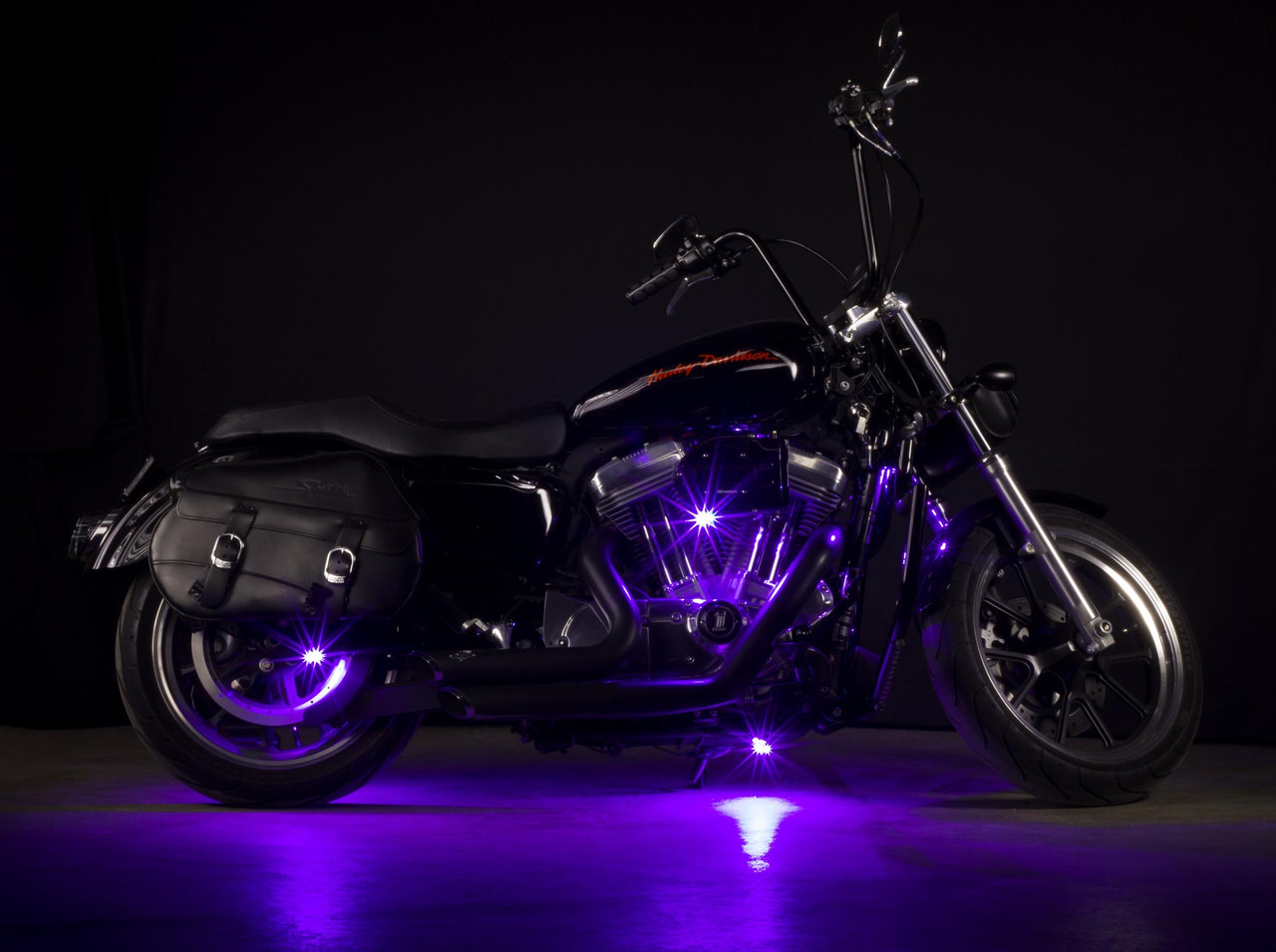 LEDGlow 8pc Purple LED Pod Motorcycle Lighting Kit