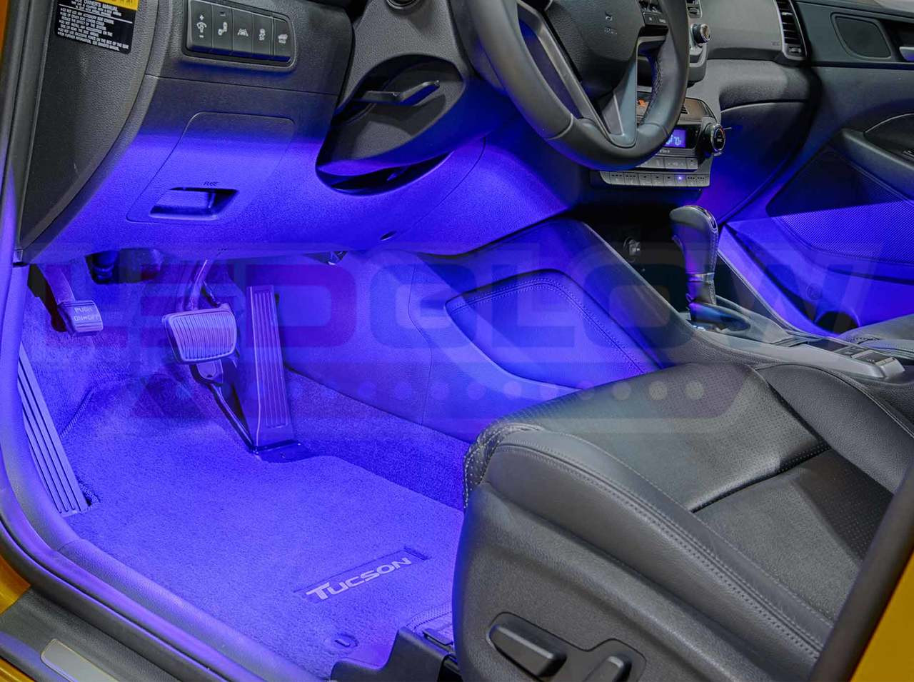 LEDGlow 4pc Blue LED Interior Underdash Lighting Kit