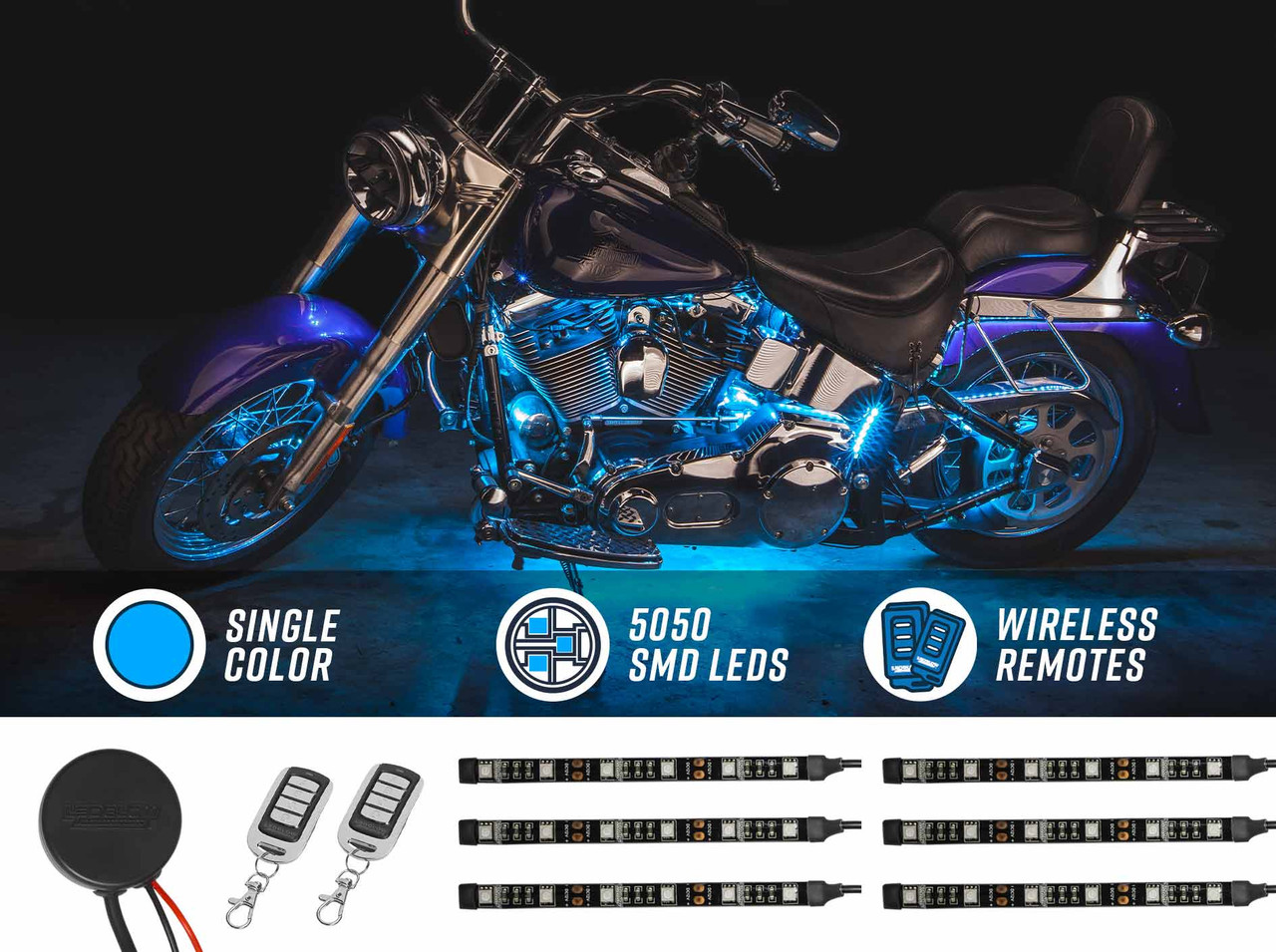 LEDGlow  Advanced Ice Blue LED Mini Motorcycle Lighting Kit